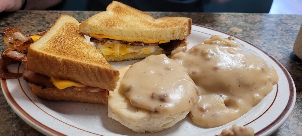 Breakfast Sandwich and 2 Biscuits and Gravy